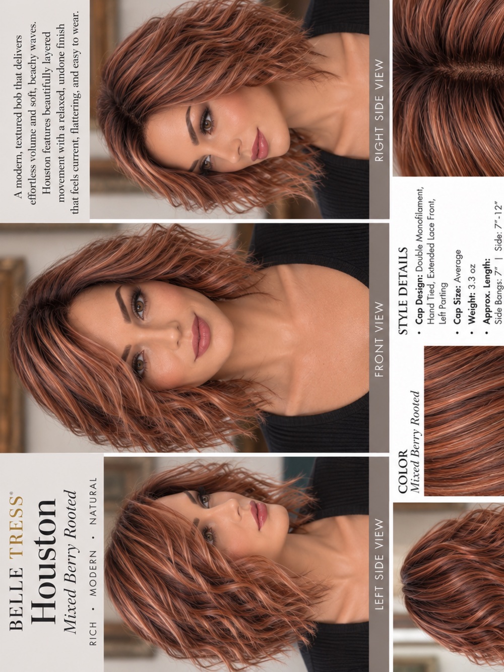 Houston in Mixed Berry Rooted by Belle Tress ICONS Collection